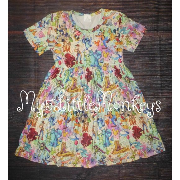 Other - Boutique Cartoon Characters Girls Sleeveless Dress
